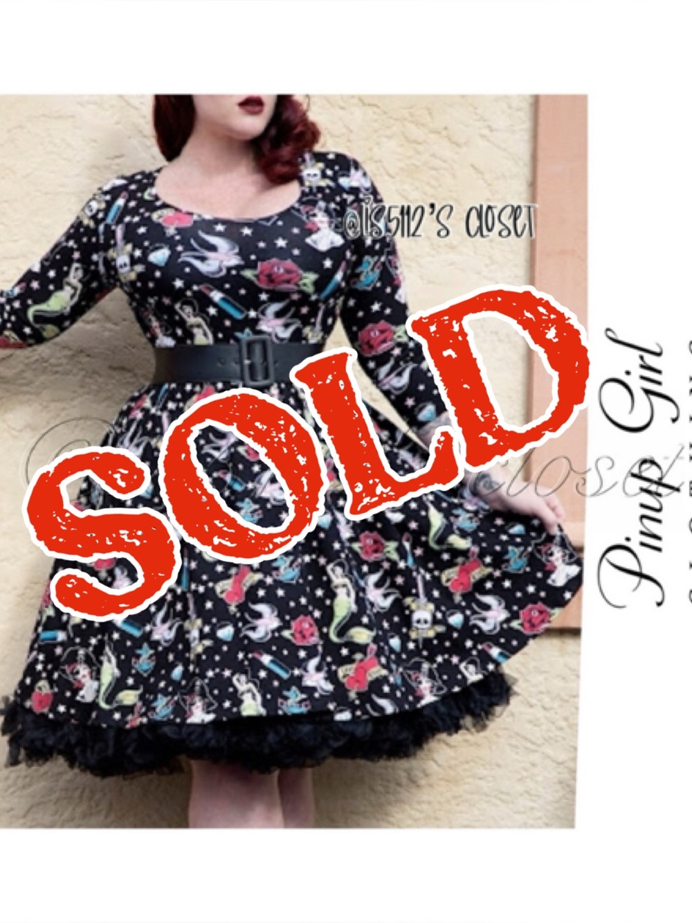 Pinup Couture Deadly Dames by Micheline Pitt Hot Rod Honey Tattoo Dress Small S